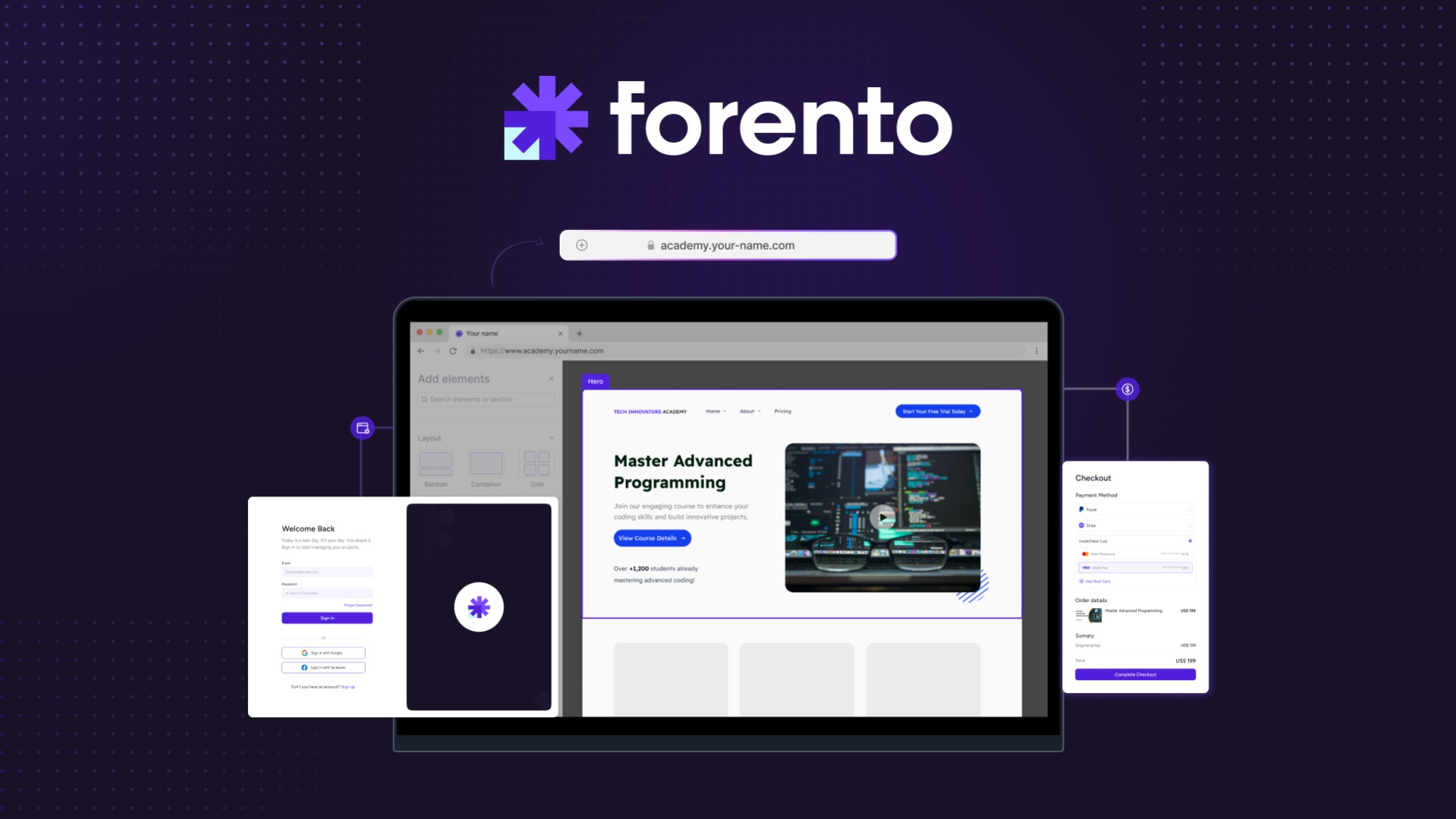 Forento - online course builders