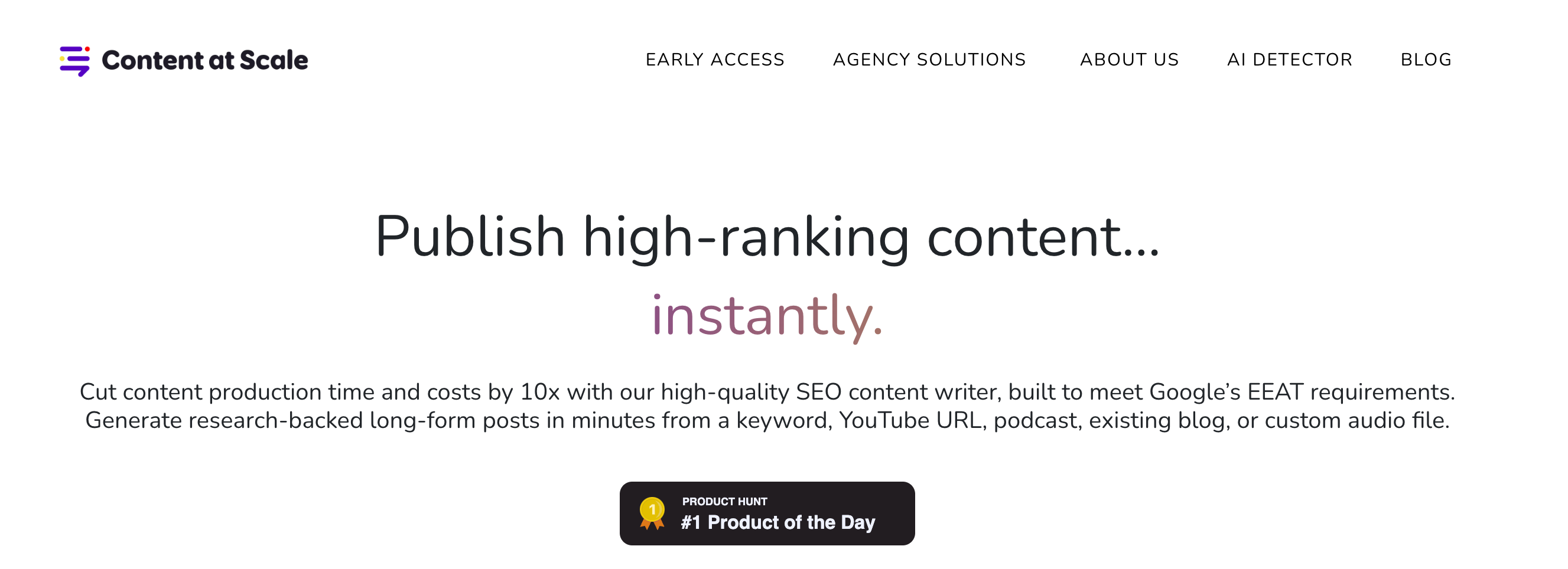 content at scale seo optimized AI blog writing
